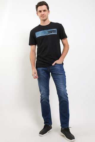 Celana Panjang Jeans Straight Slim Pria CDL H0195BK15A
