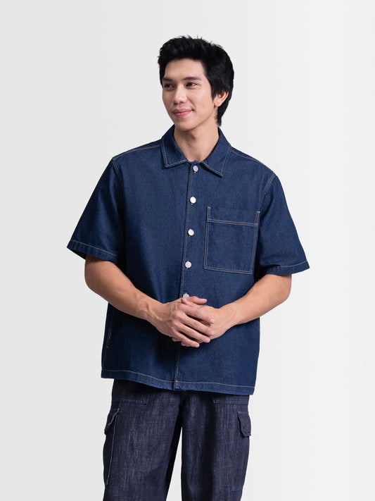 Cardinal Kemeja Lengan Pendek Loose Fit Pria C0035P17A