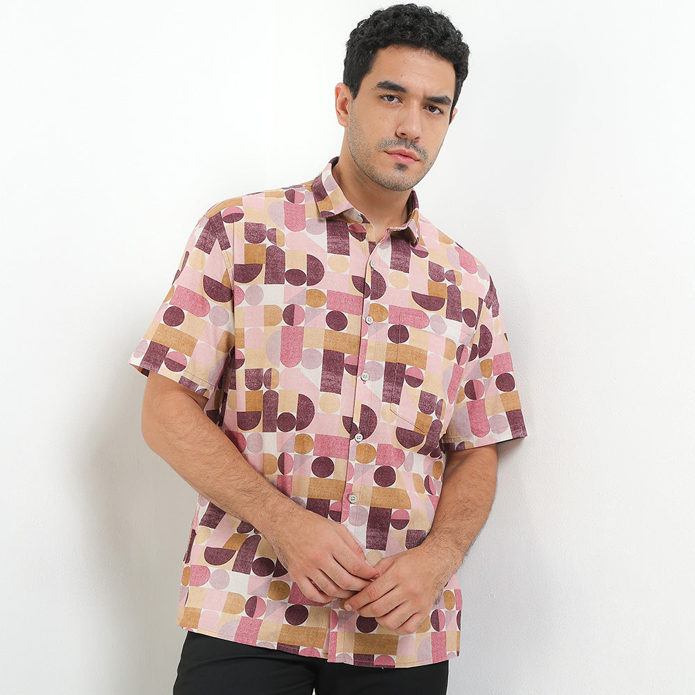 Andrew Smith Kemeja Lengan Pendek Loose Fit Pria A0016P09Z