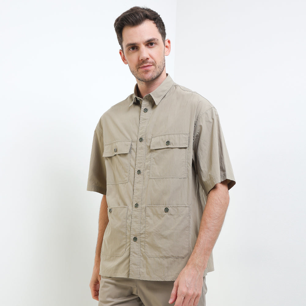 Andrew Smith Kemeja Lengan Pendek Oversize Pria A0019P06Z