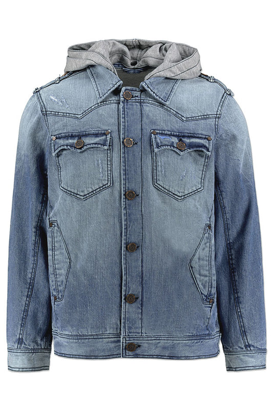 CARDINAL JEANS DENIM HOODIE JACKET (INDIGO LIGHT)