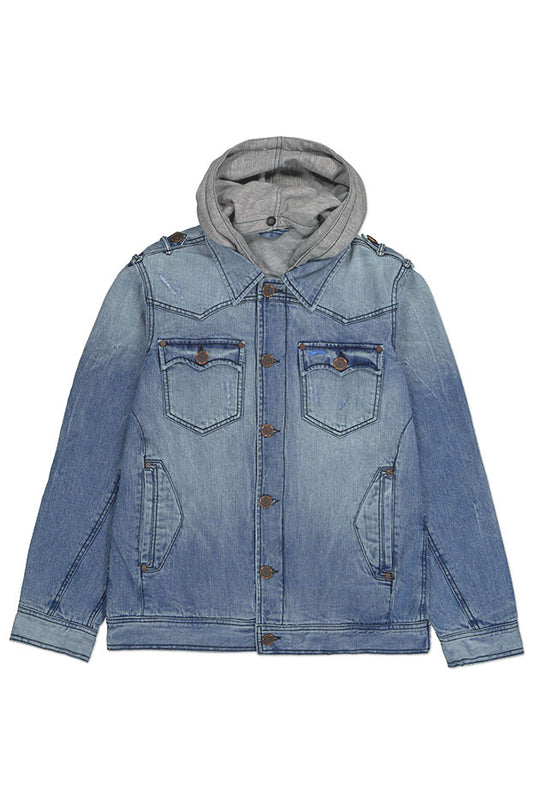 CARDINAL JEANS DENIM HOODIE JACKET (INDIGO LIGHT)