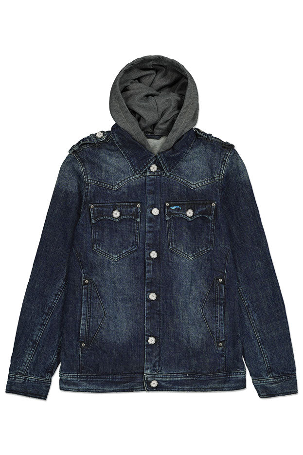 CARDINAL JEANS DENIM HOODIE JACKET 2 (INDIGO DARK)