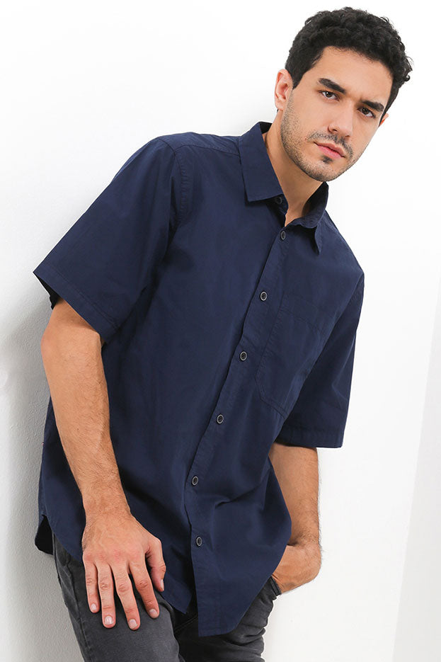 Cardinal Denim Lab Kemeja Lengan Pendek Pria C0010P02H