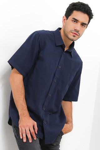 Cardinal Denim Lab Kemeja Lengan Pendek Pria C0010P02H