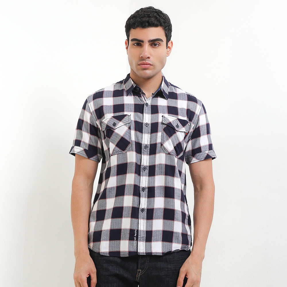Cardinal Kemeja Lengan Pendek Slim Fit Pria C2236P02H