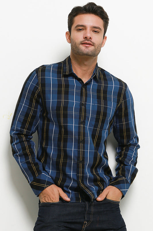 Cardinal Kemeja Lengan Panjang Slim Fit Pria Big Size C2292N02H