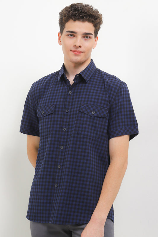 Cardinal Kemeja Lengan Pendek Slim Fit Pria C2762P02H