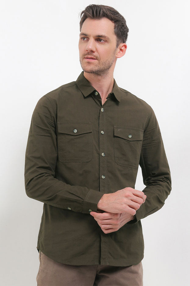 Cardinal Kemeja Lengan Panjang Slim Fit Pria C2818J03G