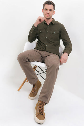 Cardinal Kemeja Lengan Panjang Slim Fit Pria C2818J03G
