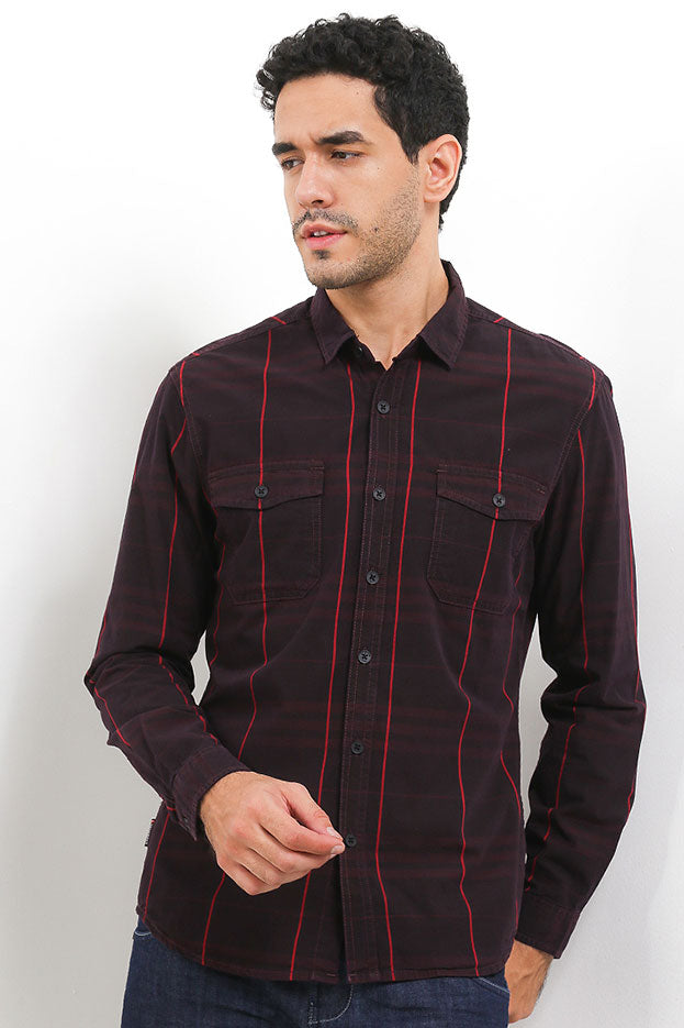 Cardinal Kemeja Lengan Panjang Slim Fit Pria C2864J11F