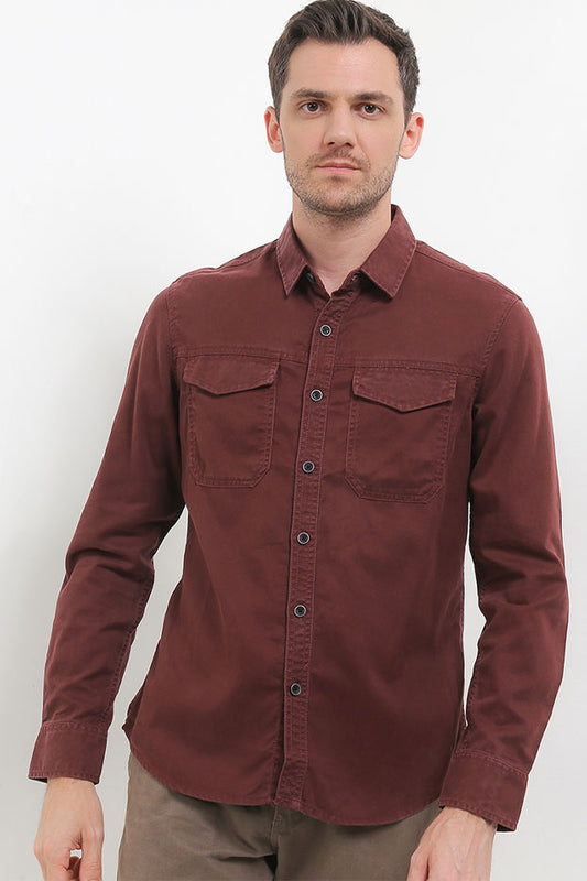 Cardinal Kemeja Lengan Panjang Slim Fit Pria Big Size C3052N03B