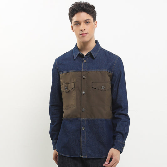 Urban Contrast Panel Worker Overshirt