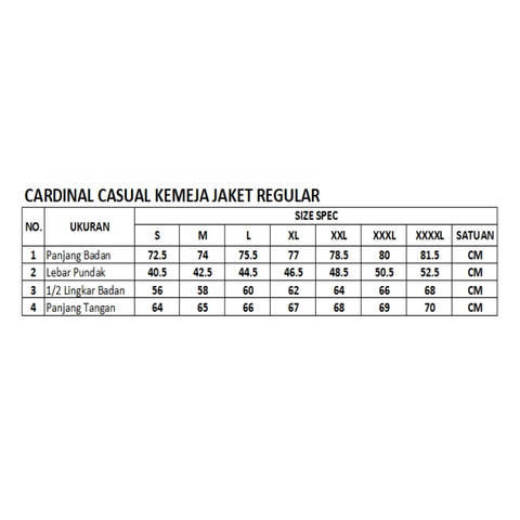Cardinal Kemeja Jaket Lengan Panjang Alter Pria Big Size EL003N11F