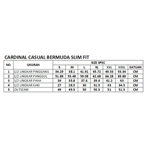 Cardinal Celana Pendek Bermuda Slim Fit Pria E0029F03B