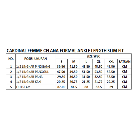 Cardinal Celana Panjang Formal Ankle Length Wanita D0176F01A