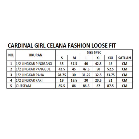 Cardinal Celana Fashion Loose Fit Wanita G0064F03E