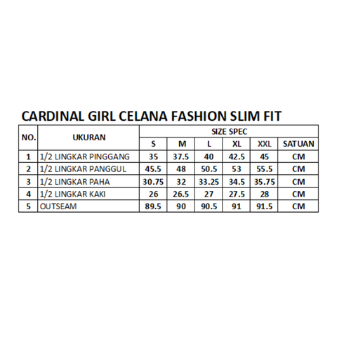 Cardinal Celana Fashion Slim Fit Wanita G0050F03D