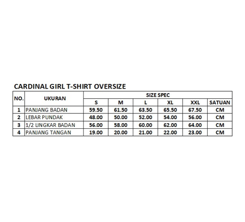Cardinal T-Shirt Oversize Wanita G0568P02Z