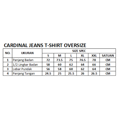Cardinal T-Shirt Oversize Pria C0010P04A