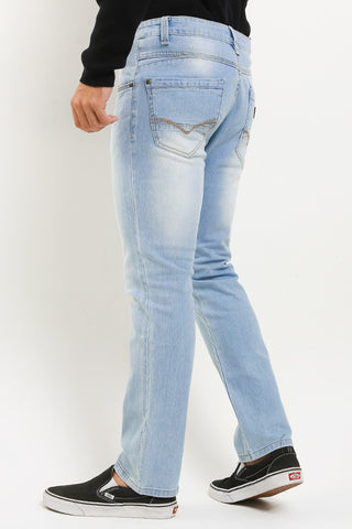 Celana Panjang Jeans Straight Slim Pria Cardinal C0760BK18A