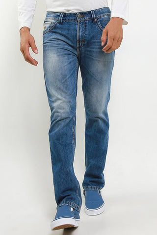 Celana Panjang Jeans Straight Slim Pria Cardinal C0876BK15A