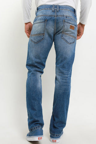 Celana Panjang Jeans Straight Slim Pria Cardinal C0876BK15A