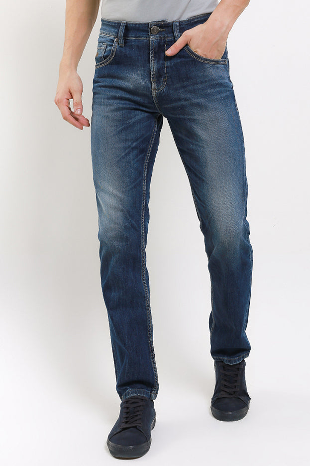 Celana Panjang Jeans Straight Slim Pria Cardinal C0884BK15A