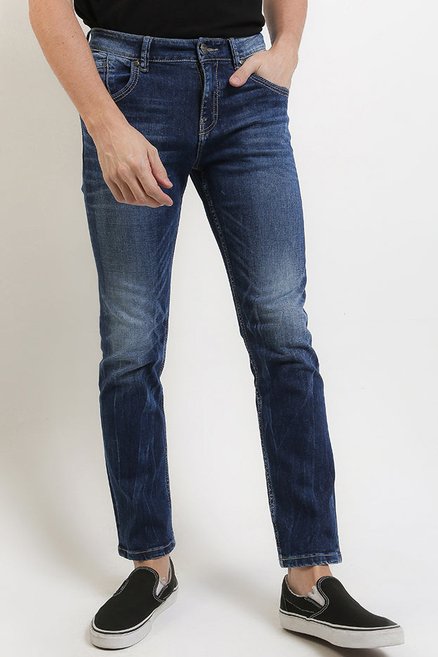 Cardinal Celana Panjang Denim Straight Slim Pria C0886BK16A