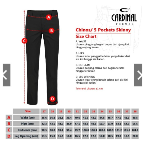 Cardinal Celana Panjang Chinos Skinny Pria F2048BK04D