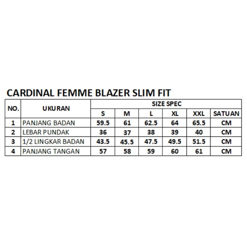 Cardinal Blazer Slim Fit Wanita D0239J04A