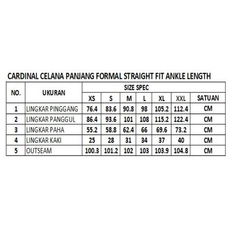Cardinal Celana Panjang Formal Straight Fit Ankle Length Pria F4003F02H