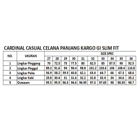 Cardinal Celana Panjang Kargo GI Slim Fit Pria F4003BK06E