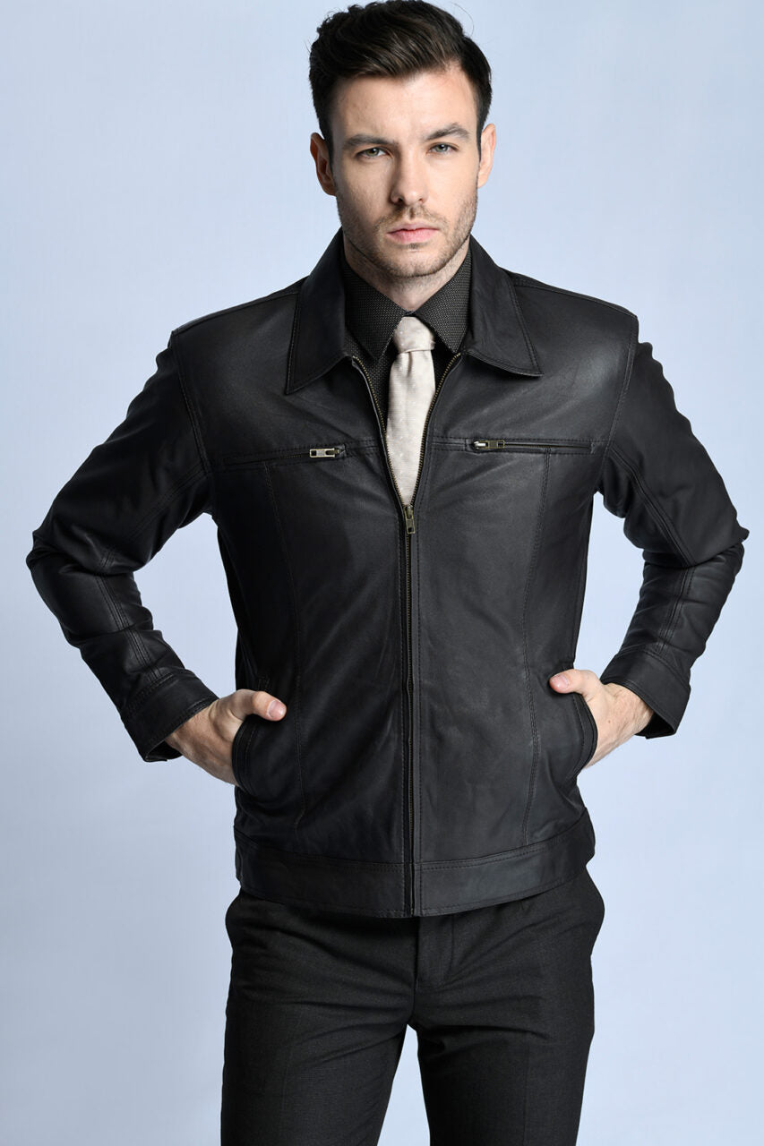 JAKET KULIT FORMAL 4 (COKLAT)