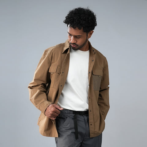 Cardinal Kemeja Lengan Panjang Overshirt Pria EL004J03B