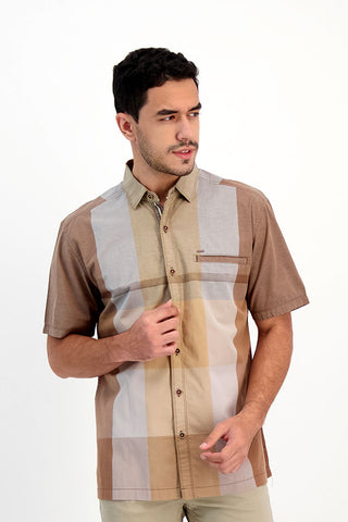 Kemeja Pria Regular Lengan Pendek Cardinal E1108P03B