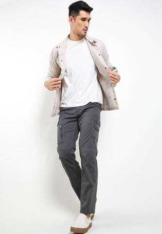 Celana Panjang Kargo GI Pria Slim Fit Cardinal E0065BK04G