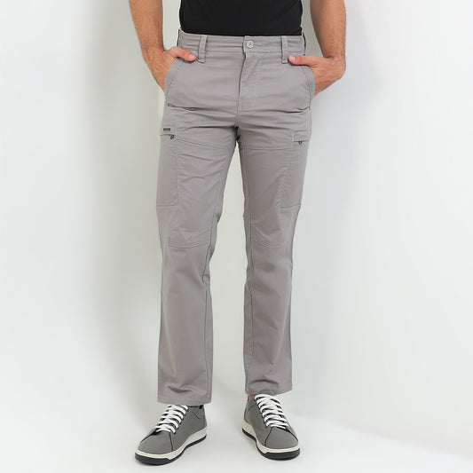 Cardinal Celana Kargo Pria Slim Katun Stretch Saku Zipper