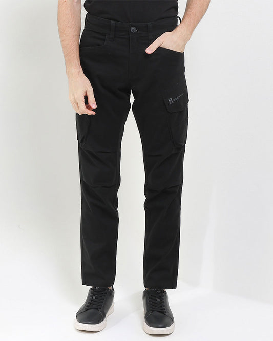 Cardinal Celana Kargo Pria Skinny Katun Rayon Saku Zipper Black Series