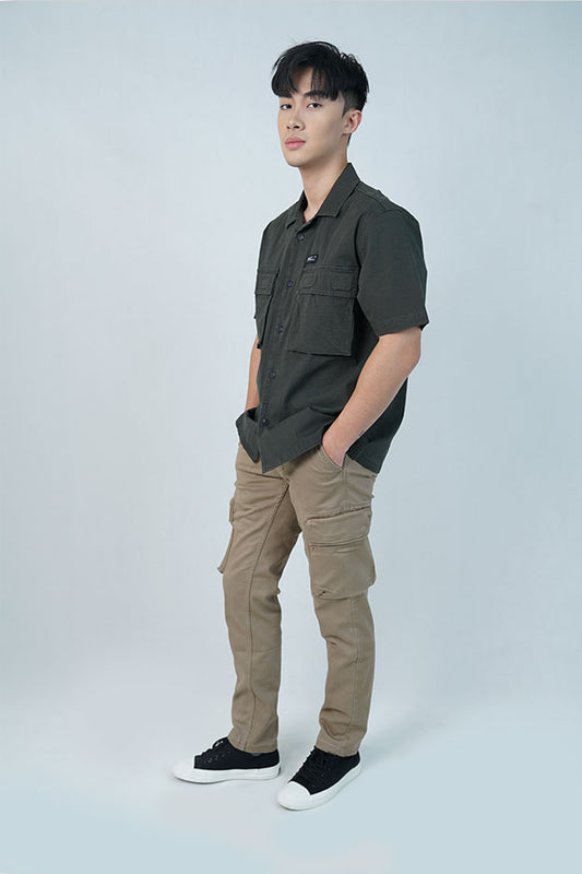 Cardinal Celana Kargo Pria Skinny Drawstring