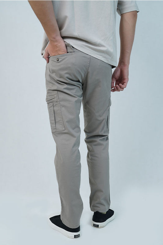 Cardinal Celana Kargo Pria Skinny Katun Rayon Saku Zipper  Beige Series