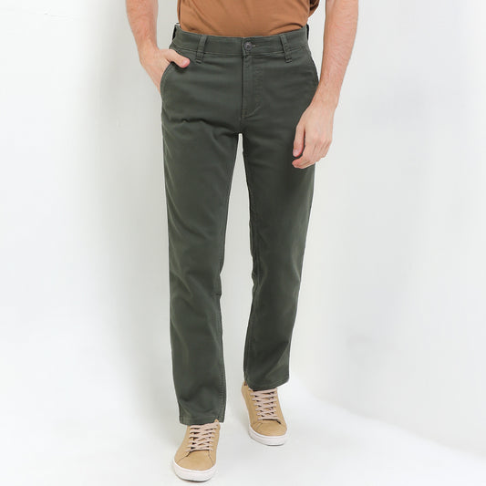 Cardinal Celana Panjang Chinos Pria Slim Fit Katun Poliester Stretch Green Series