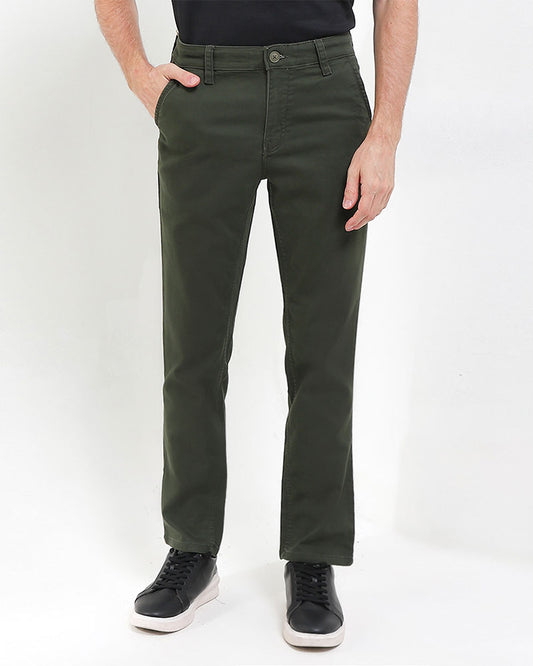 Cardinal Celana Panjang Chinos Pria Slim Fit Katun Poliester Stretch Green Series