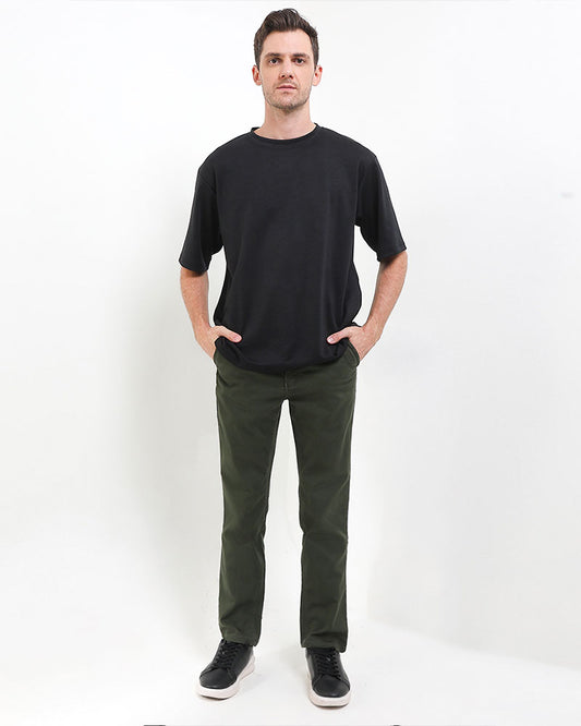 Cardinal Celana Panjang Chinos Pria Slim Fit Katun Poliester Stretch Green Series