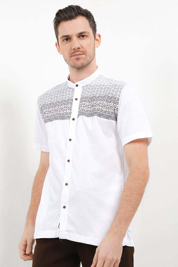 Cardinal Kemeja Koko Lengan Pendek Pria F0324P08A