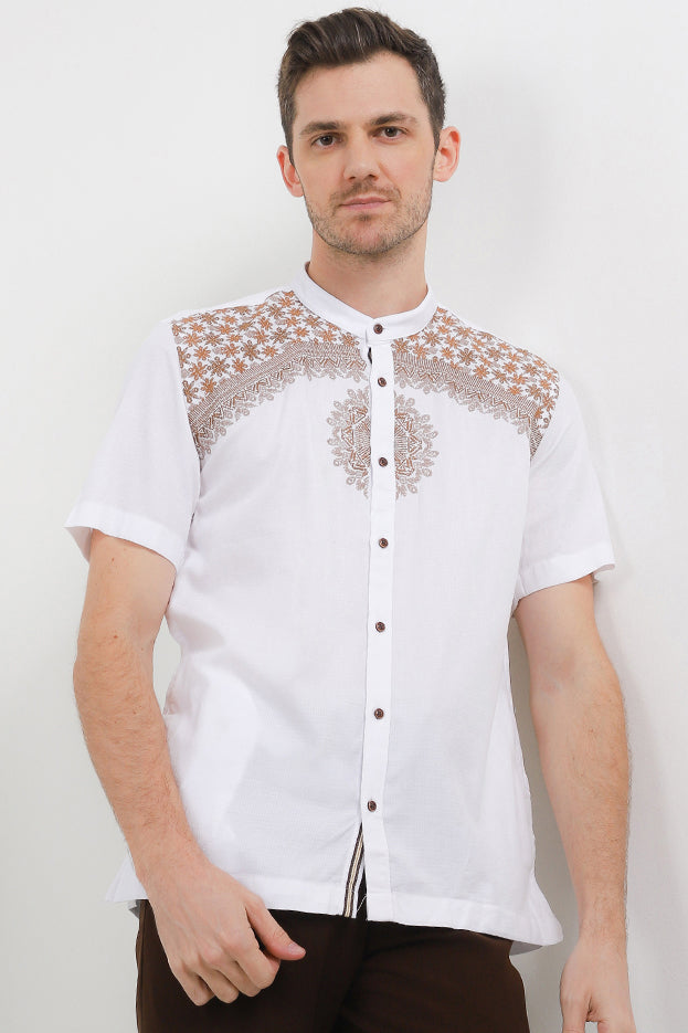 Cardinal Kemeja Koko Lengan Pendek Pria F4048P08A