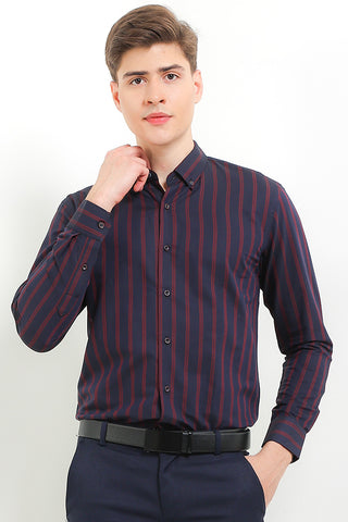Cardinal Kemeja Lengan Panjang Slim Fit Pria F2618J02H