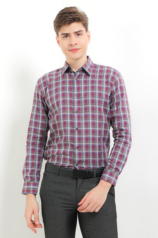 Cardinal Kemeja Lengan Panjang Slim Fit Pria F2624J04B