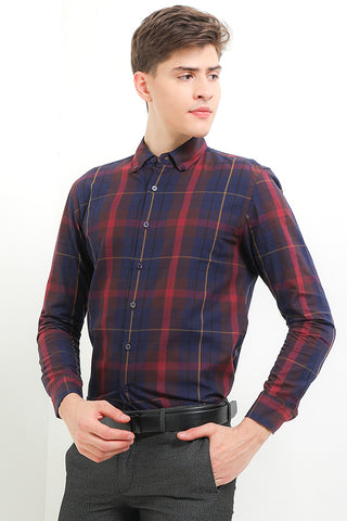 Cardinal Kemeja Lengan Panjang Slim Fit Pria F2638J11F