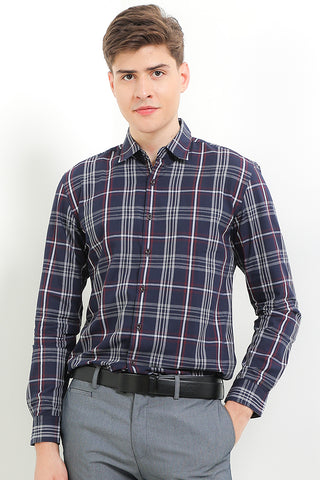 Cardinal Kemeja Lengan Panjang Slim Fit Pria F2641J02H